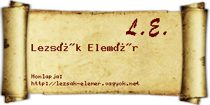 Lezsák Elemér névjegykártya